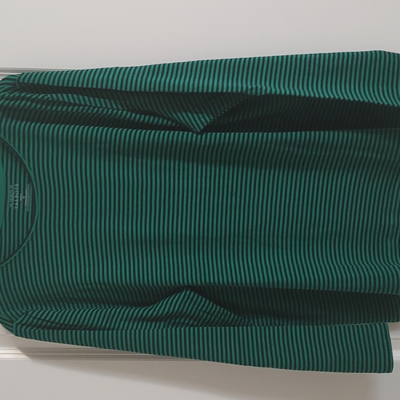 Talbot's plus size blue and green long sleeve tee - Picture 3 of 4